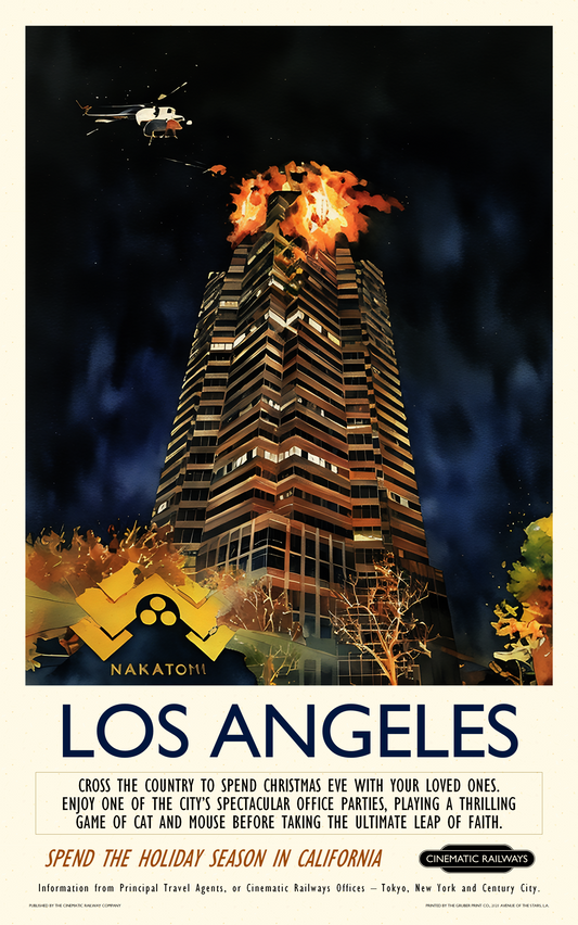 Los Angeles  - a vintage travel poster inspired by your favourite film / movie - Cinematic Railways