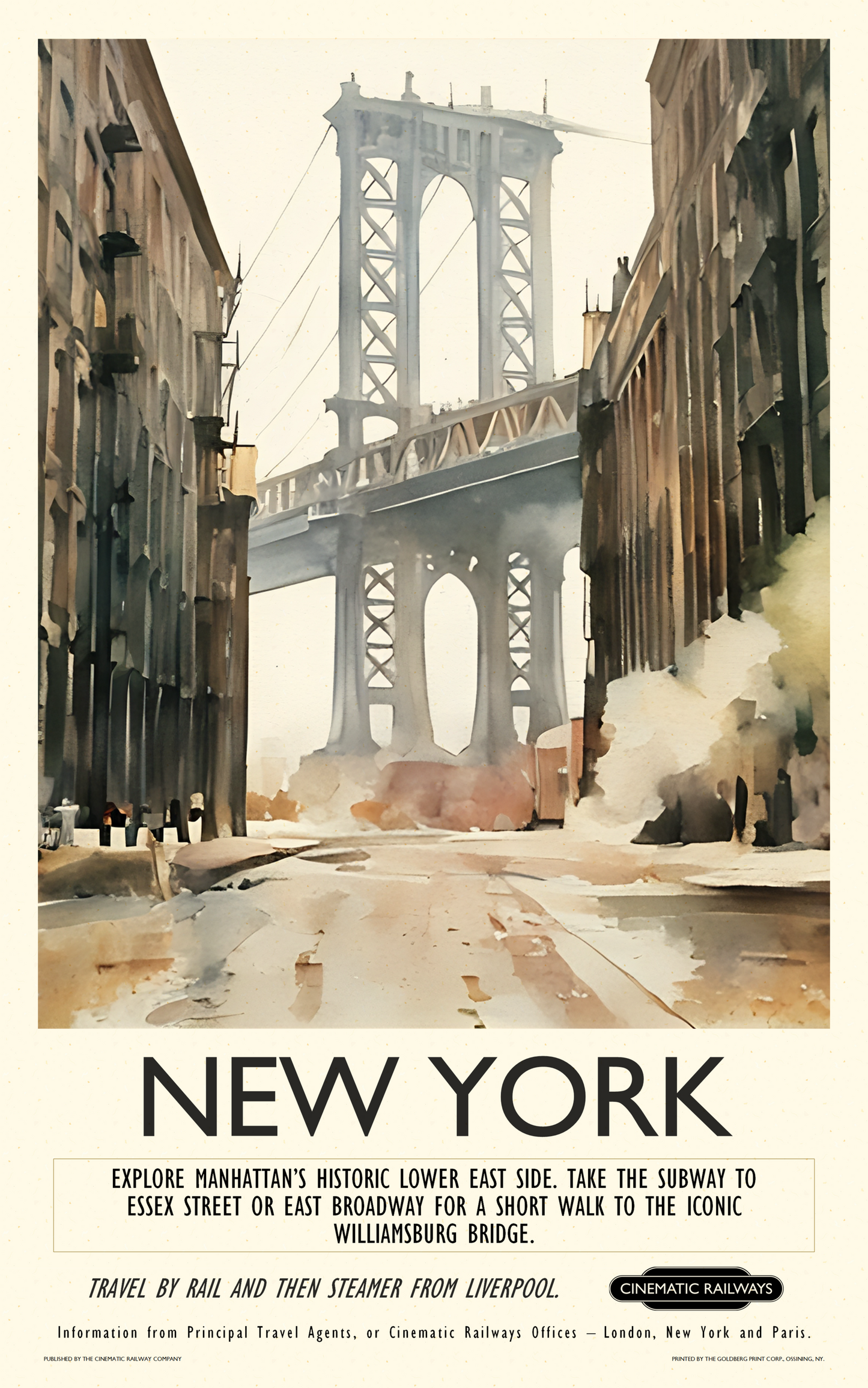 New York - a vintage travel poster inspired by your favourite film / movie - Cinematic Railways