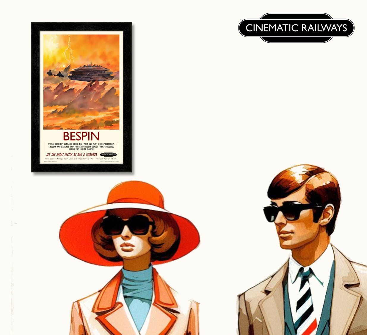 Bespin - a vintage travel poster inspired by your favourite film / movie - Cinematic Railways
