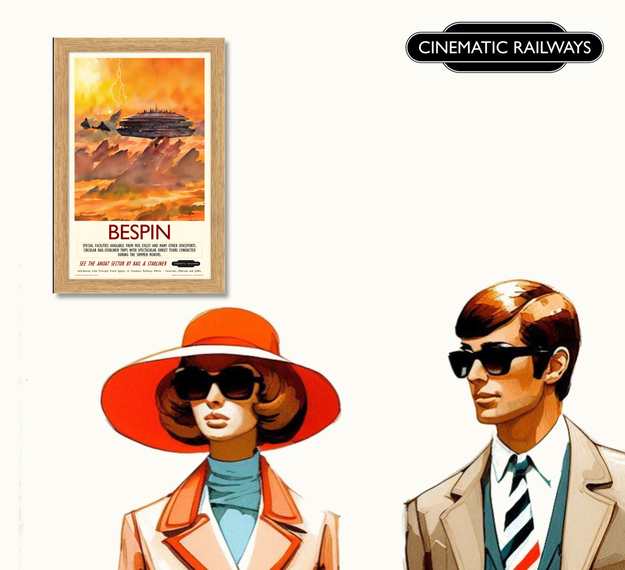 Bespin - a vintage travel poster inspired by your favourite film / movie - Cinematic Railways