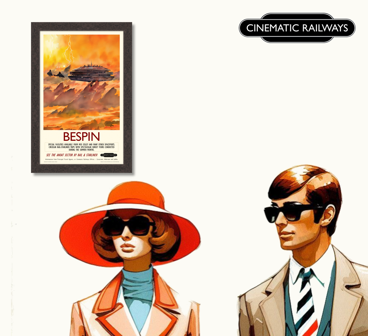 Bespin - a vintage travel poster inspired by your favourite film / movie - Cinematic Railways