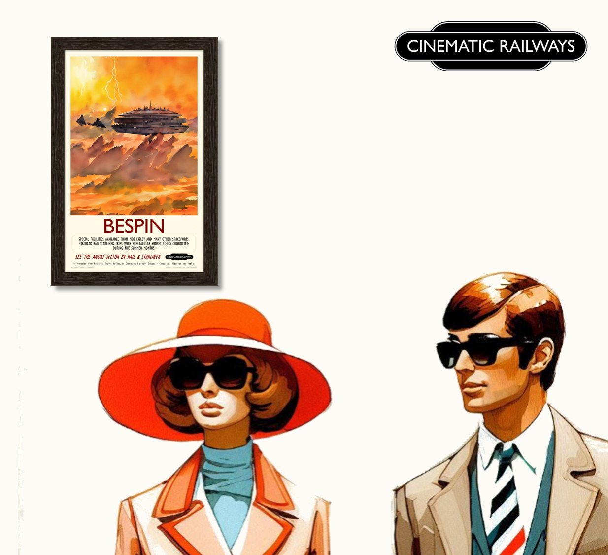 Bespin - a vintage travel poster inspired by your favourite film / movie - Cinematic Railways