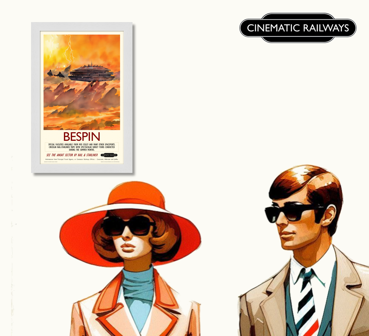 Bespin - a vintage travel poster inspired by your favourite film / movie - Cinematic Railways