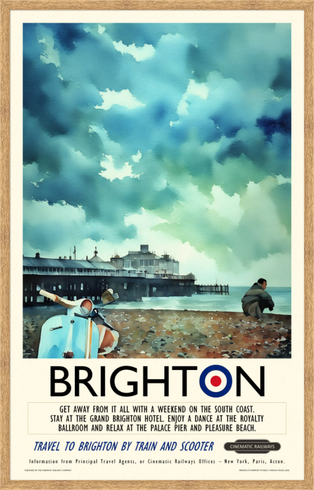 Brighton - a vintage travel poster inspired by your favourite film / movie - Cinematic Railways