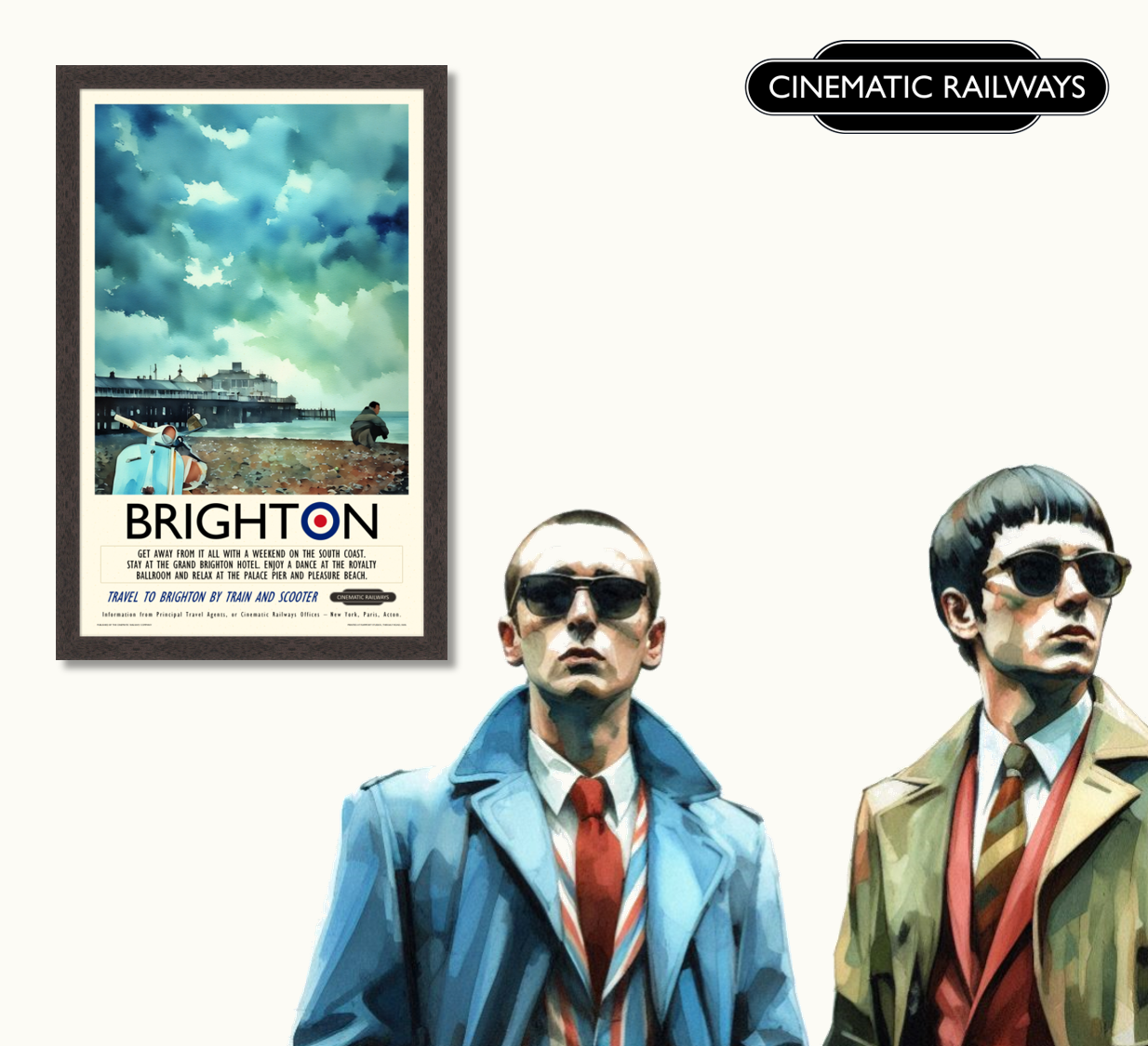 Brighton - a vintage travel poster inspired by your favourite film / movie - Cinematic Railways