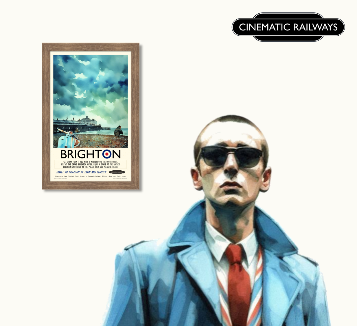 Brighton - a vintage travel poster inspired by your favourite film / movie - Cinematic Railways