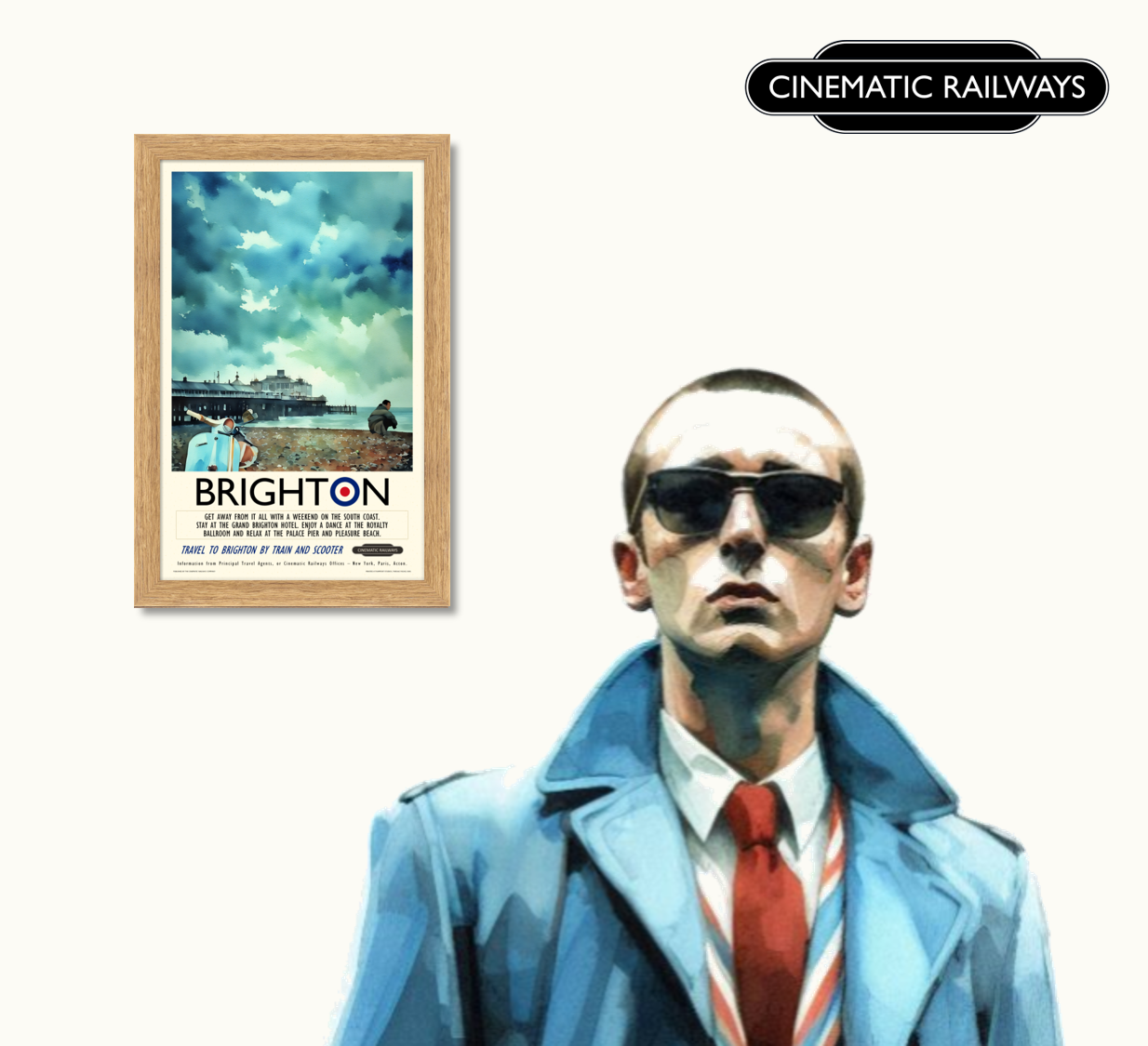 Brighton - a vintage travel poster inspired by your favourite film / movie - Cinematic Railways