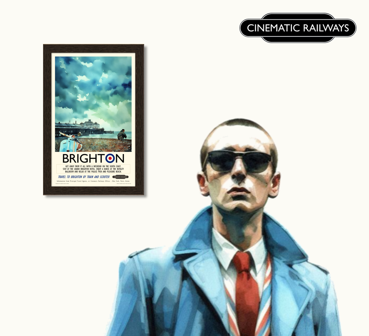 Brighton - a vintage travel poster inspired by your favourite film / movie - Cinematic Railways