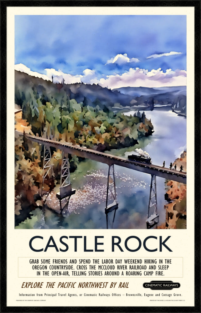 Castle Rock - a vintage travel poster inspired by your favourite film / movie - Cinematic Railways