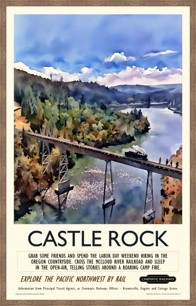 Castle Rock - a vintage travel poster inspired by your favourite film / movie - Cinematic Railways