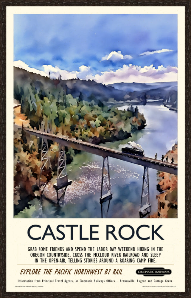 Castle Rock - a vintage travel poster inspired by your favourite film / movie - Cinematic Railways
