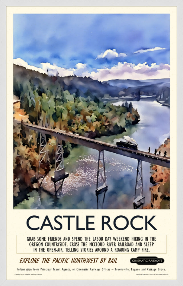 Castle Rock - a vintage travel poster inspired by your favourite film / movie - Cinematic Railways