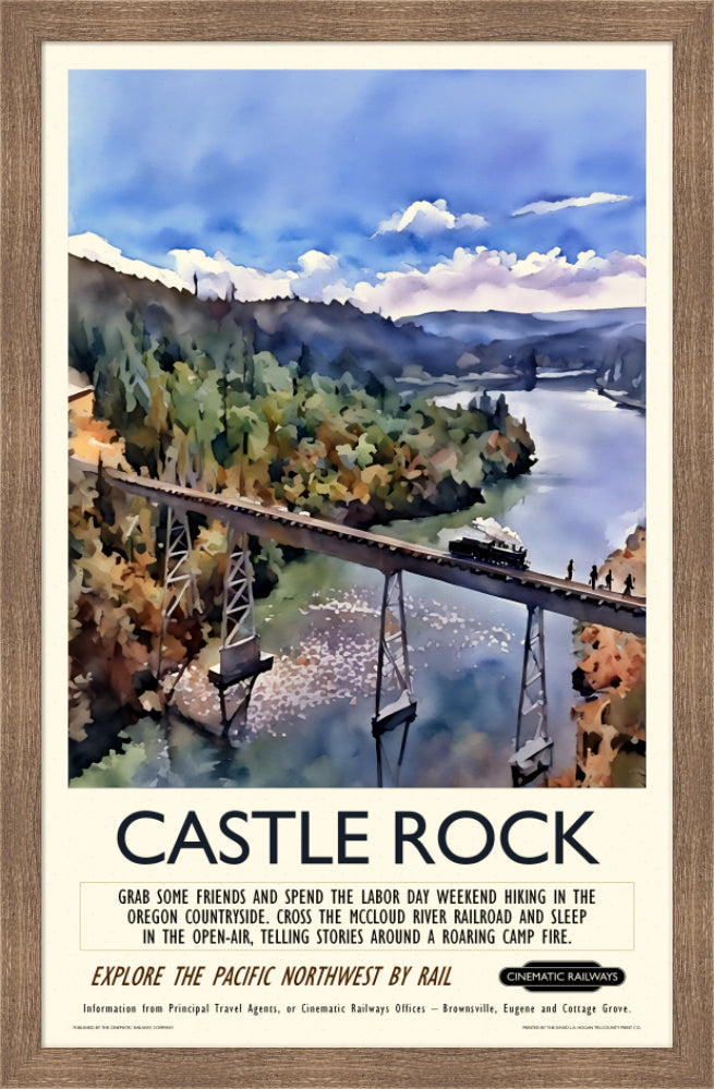 Castle Rock - a vintage travel poster inspired by your favourite film / movie - Cinematic Railways