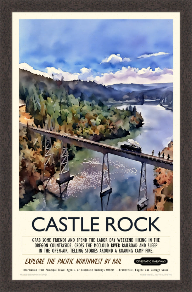 Castle Rock - a vintage travel poster inspired by your favourite film / movie - Cinematic Railways