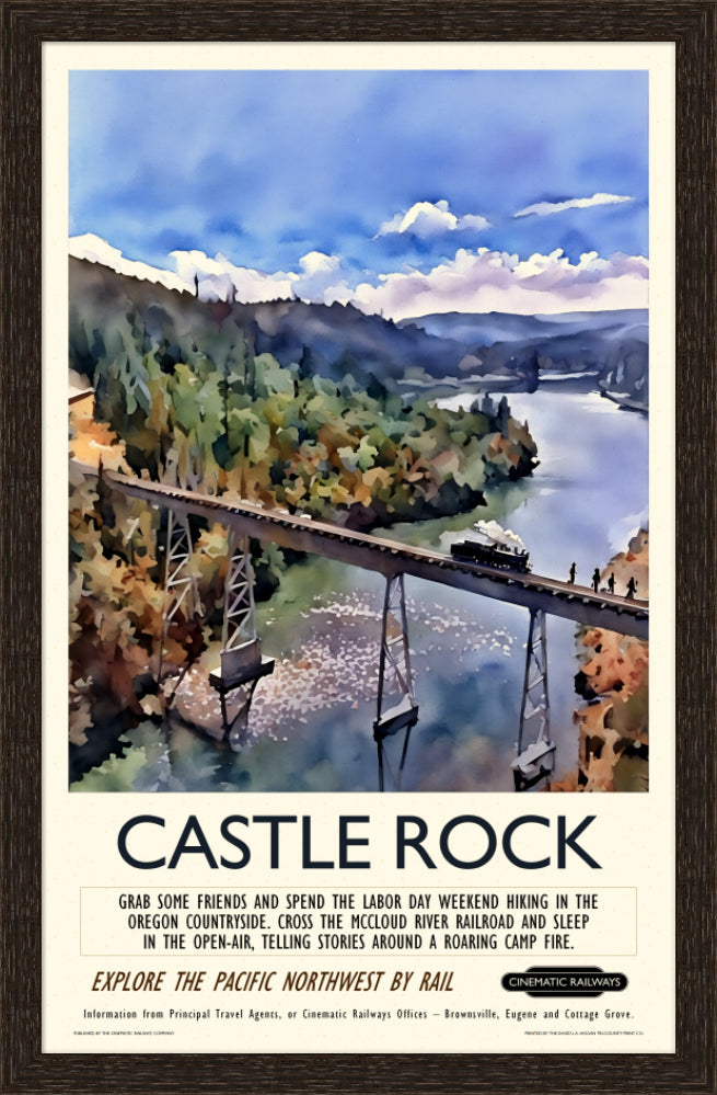 Castle Rock - a vintage travel poster inspired by your favourite film / movie - Cinematic Railways