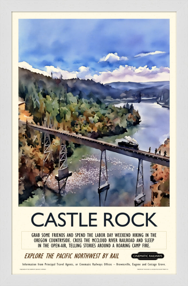 Castle Rock - a vintage travel poster inspired by your favourite film / movie - Cinematic Railways