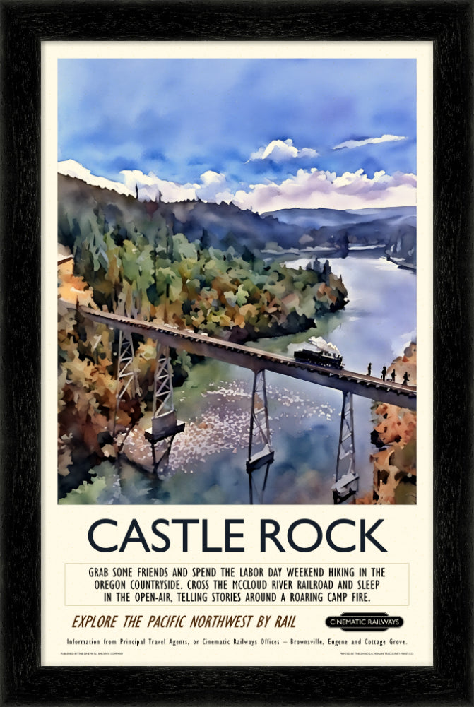 Castle Rock - a vintage travel poster inspired by your favourite film / movie - Cinematic Railways