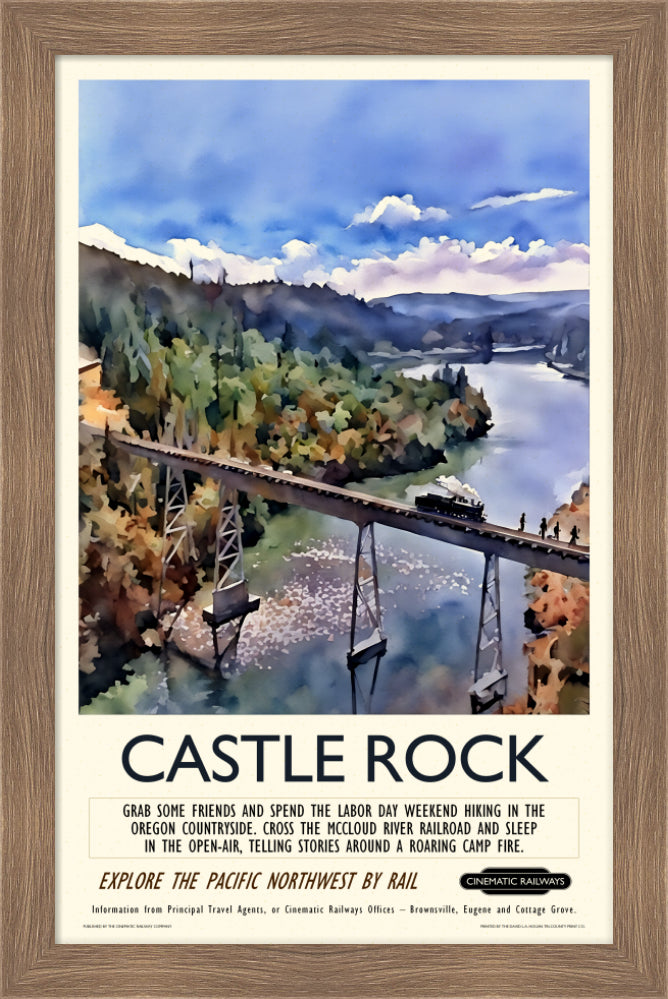 Castle Rock - a vintage travel poster inspired by your favourite film / movie - Cinematic Railways