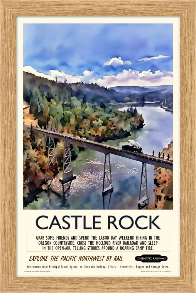 Castle Rock - a vintage travel poster inspired by your favourite film / movie - Cinematic Railways
