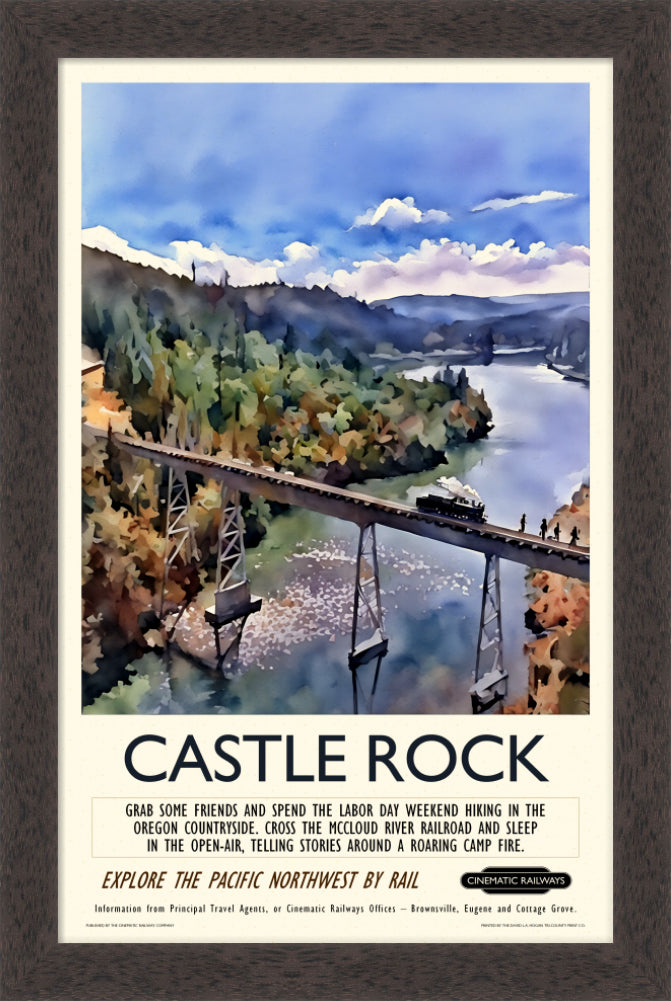 Castle Rock - a vintage travel poster inspired by your favourite film / movie - Cinematic Railways