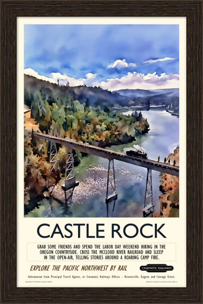 Castle Rock - a vintage travel poster inspired by your favourite film / movie - Cinematic Railways