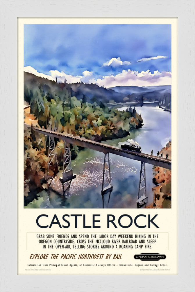 Castle Rock - a vintage travel poster inspired by your favourite film / movie - Cinematic Railways