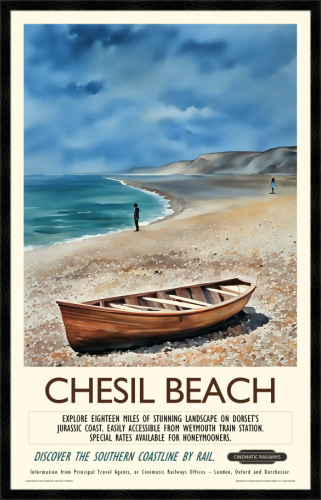 Chesil Beach - a vintage travel poster inspired by your favourite film / movie - Cinematic Railways