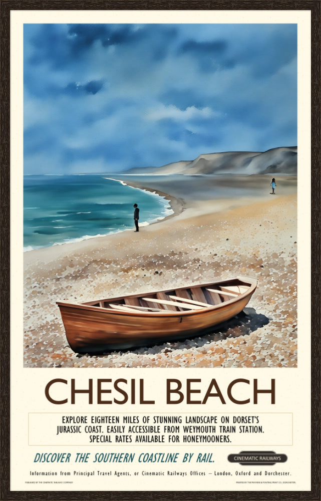Chesil Beach - a vintage travel poster inspired by your favourite film / movie - Cinematic Railways