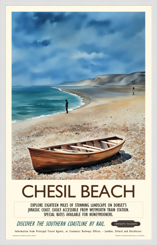 Chesil Beach - a vintage travel poster inspired by your favourite film / movie - Cinematic Railways