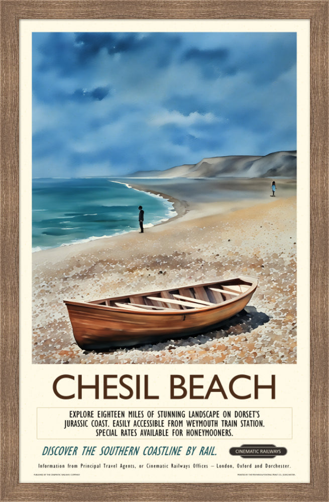 Chesil Beach - a vintage travel poster inspired by your favourite film / movie - Cinematic Railways