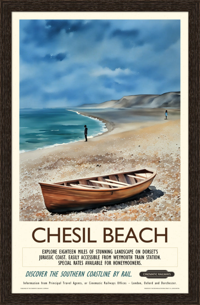 Chesil Beach - a vintage travel poster inspired by your favourite film / movie - Cinematic Railways