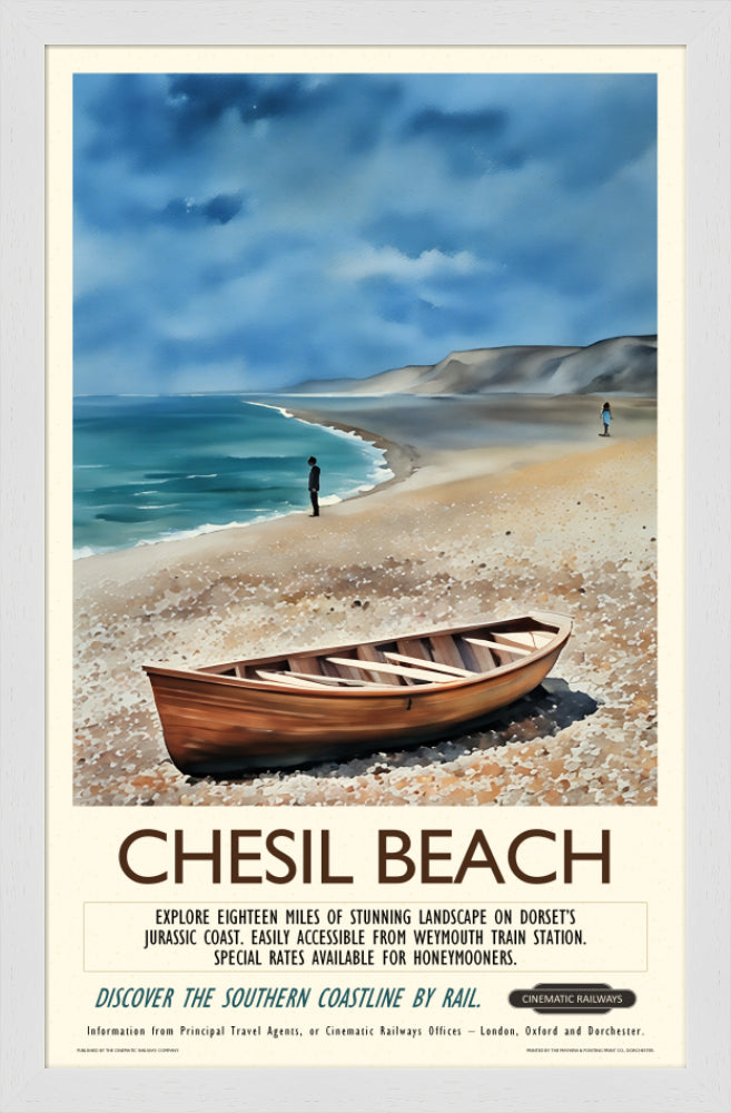 Chesil Beach - a vintage travel poster inspired by your favourite film / movie - Cinematic Railways