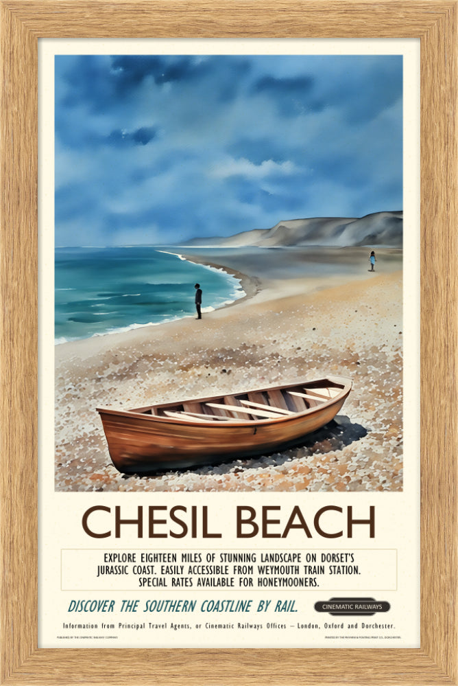 Chesil Beach - a vintage travel poster inspired by your favourite film / movie - Cinematic Railways