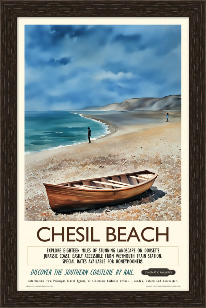 Chesil Beach - a vintage travel poster inspired by your favourite film / movie - Cinematic Railways