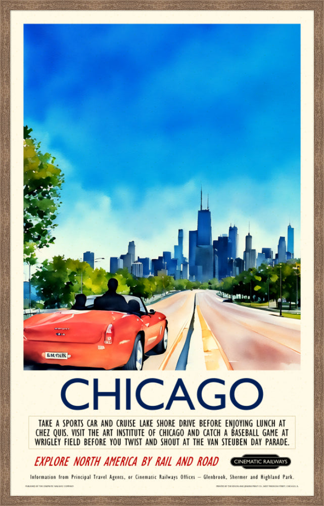 Chicago - a vintage travel poster inspired by your favourite film / movie - Cinematic Railways