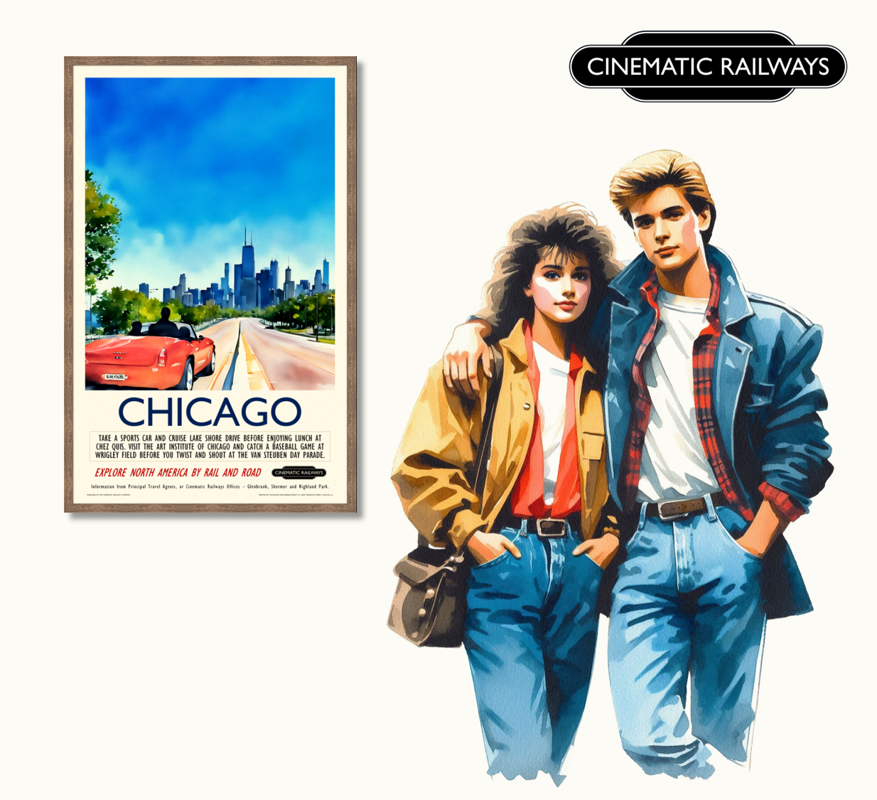 Chicago - a vintage travel poster inspired by your favourite film / movie - Cinematic Railways