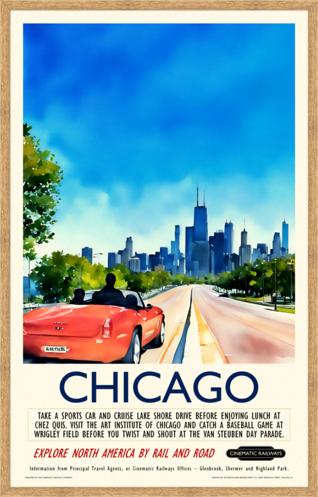 Chicago - a vintage travel poster inspired by your favourite film / movie - Cinematic Railways