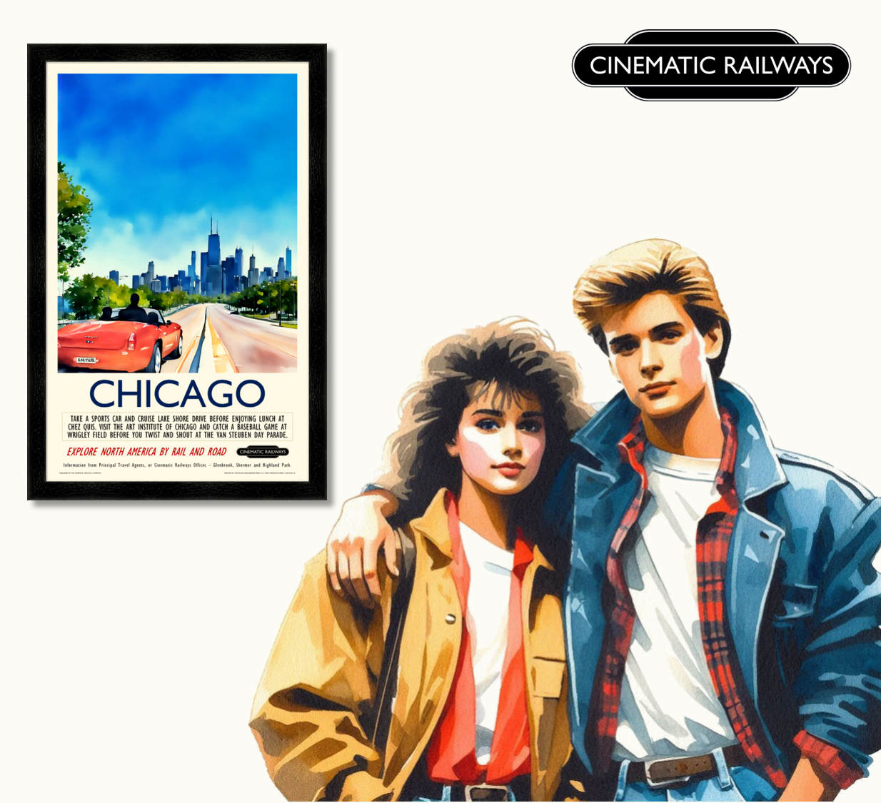 Chicago - a vintage travel poster inspired by your favourite film / movie - Cinematic Railways