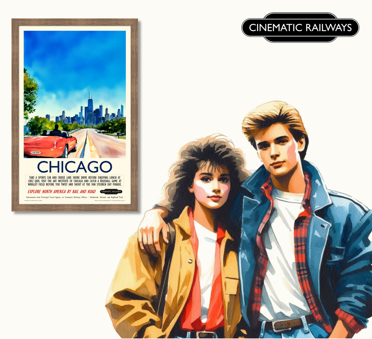 Chicago - a vintage travel poster inspired by your favourite film / movie - Cinematic Railways
