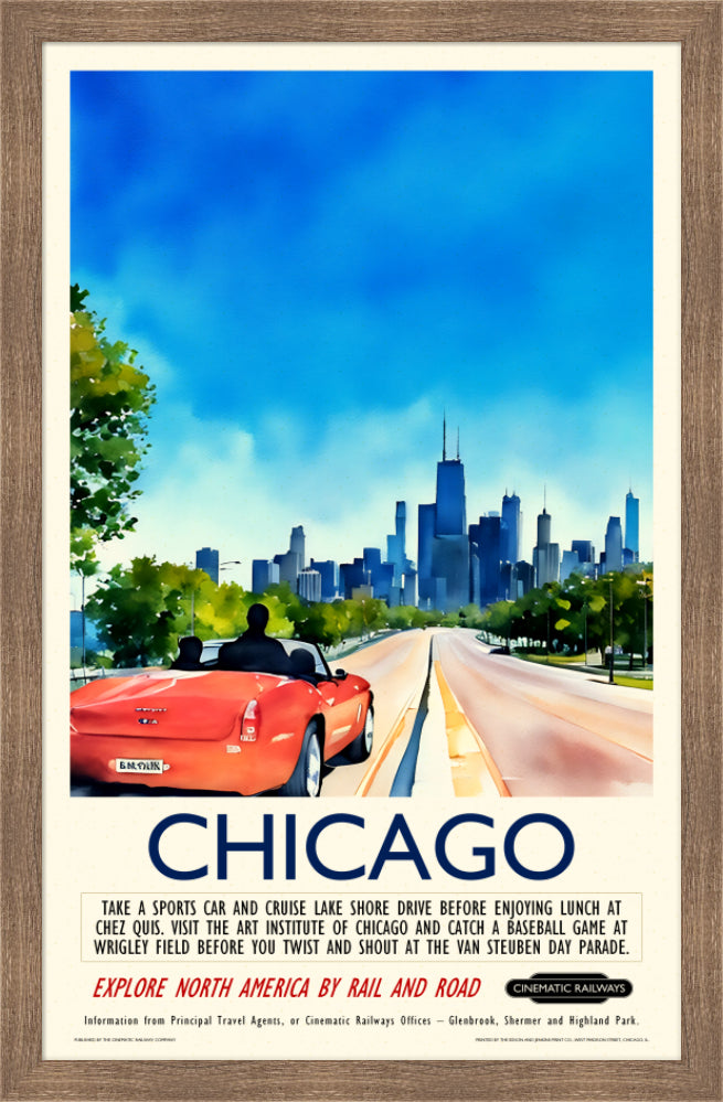 Chicago - a vintage travel poster inspired by your favourite film / movie - Cinematic Railways