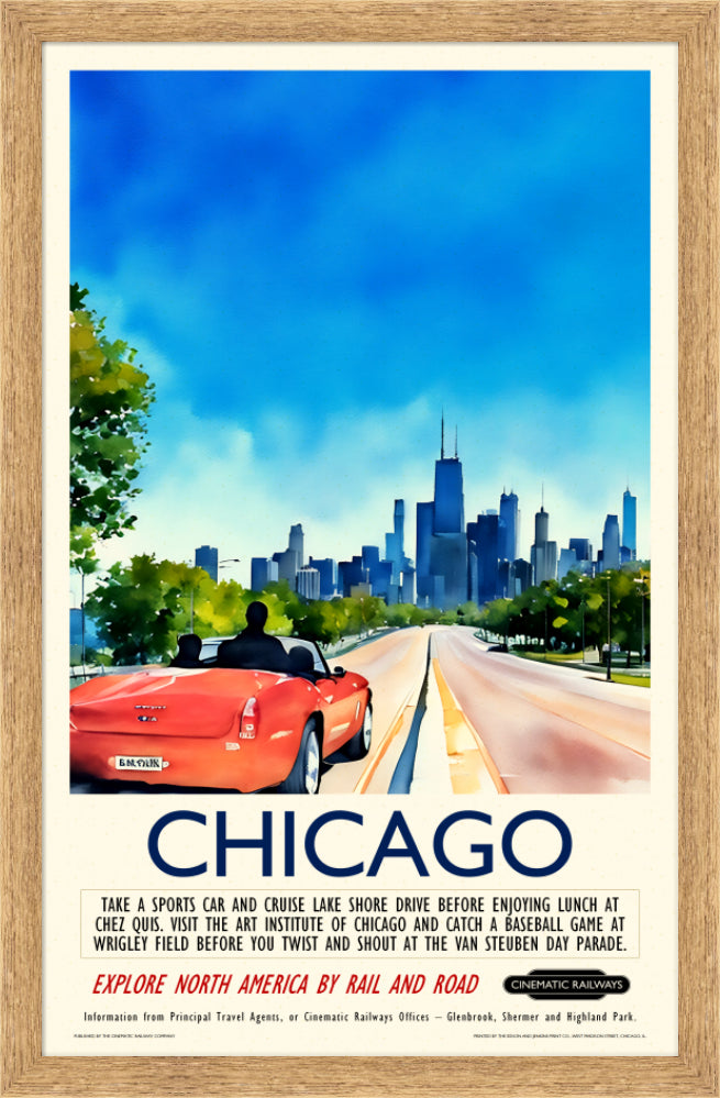 Chicago - a vintage travel poster inspired by your favourite film / movie - Cinematic Railways
