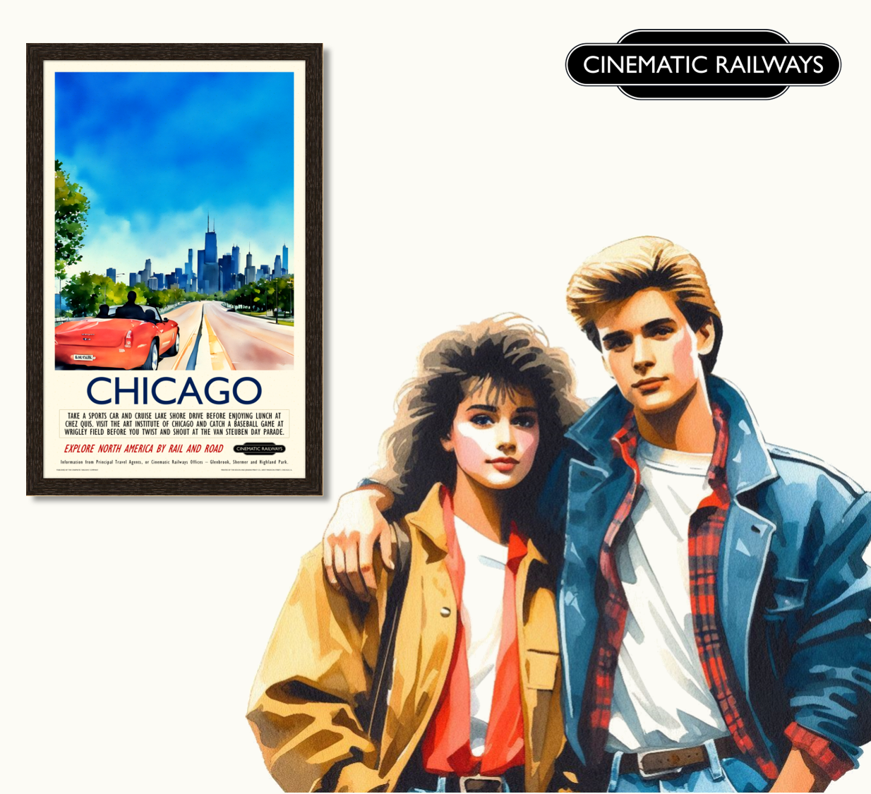 Chicago - a vintage travel poster inspired by your favourite film / movie - Cinematic Railways