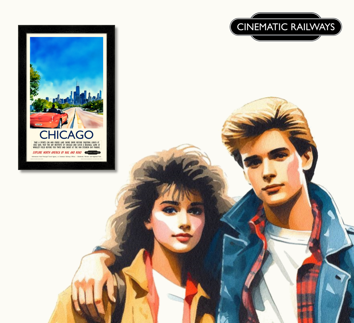 Chicago - a vintage travel poster inspired by your favourite film / movie - Cinematic Railways