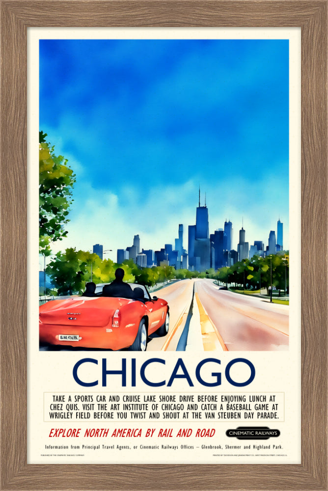 Chicago - a vintage travel poster inspired by your favourite film / movie - Cinematic Railways