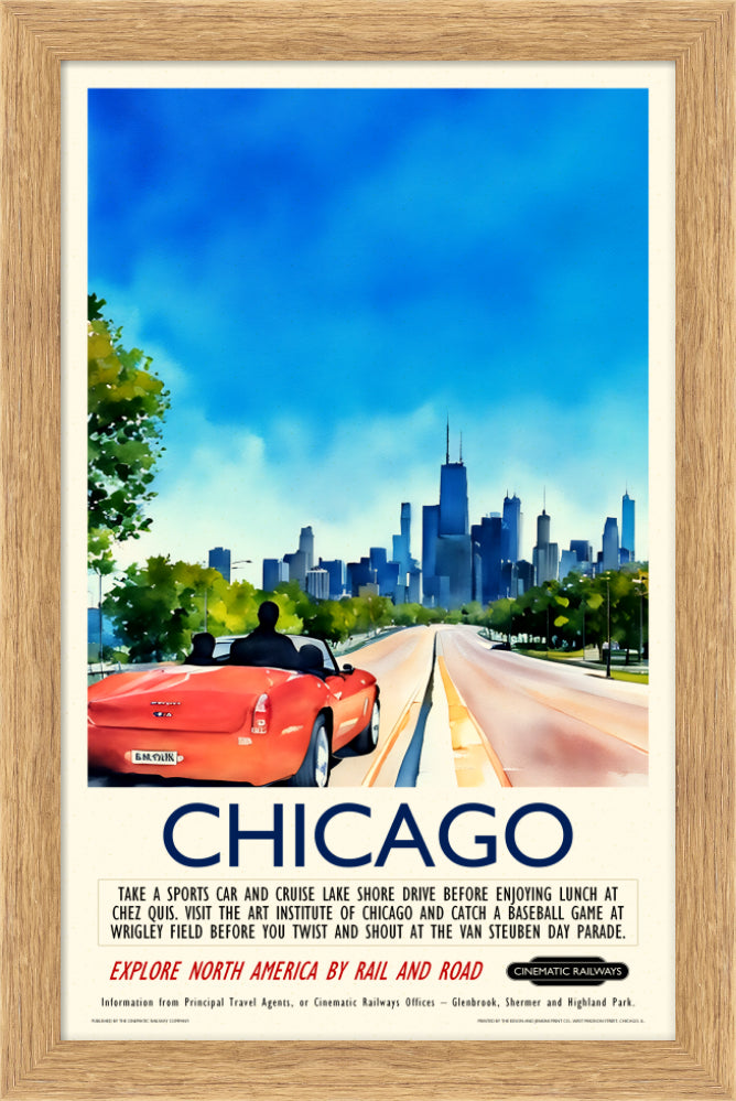 Chicago - a vintage travel poster inspired by your favourite film / movie - Cinematic Railways