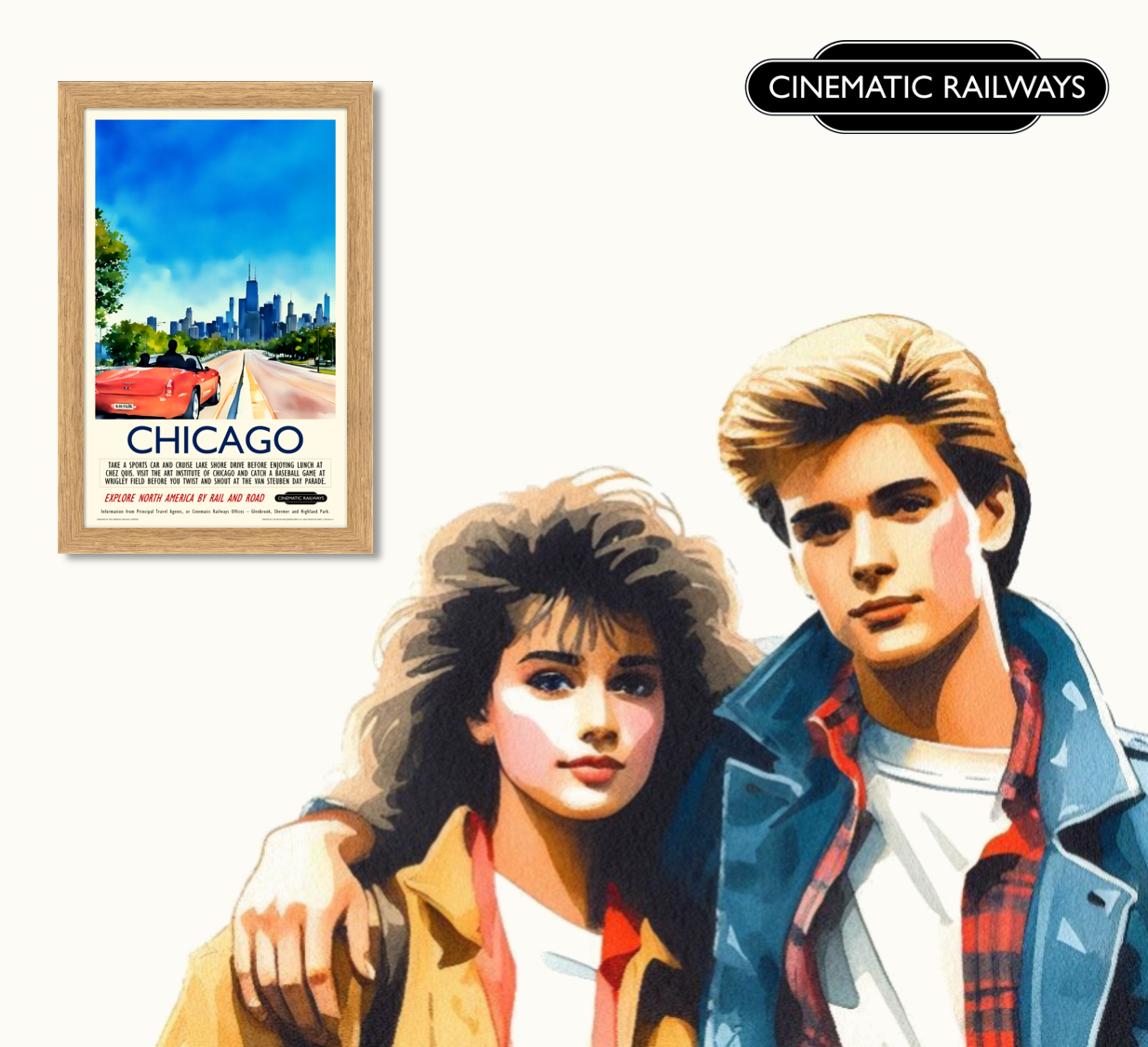 Chicago - a vintage travel poster inspired by your favourite film / movie - Cinematic Railways
