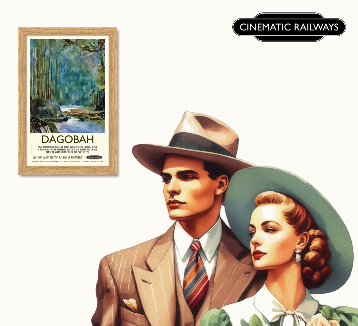 Dagobah - a vintage travel poster inspired by your favourite film / movie - Cinematic Railways