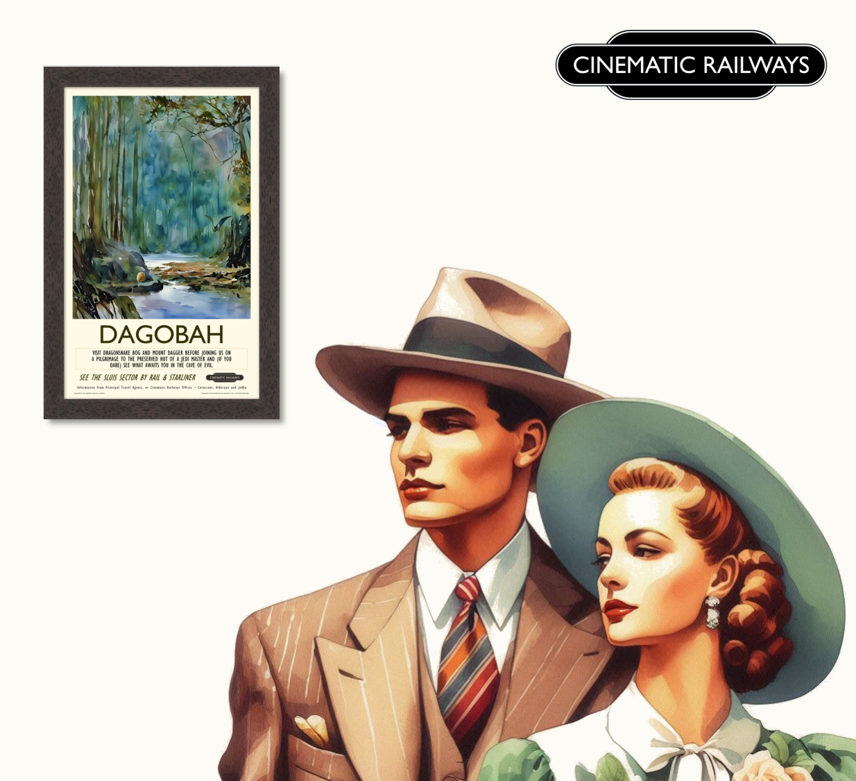 Dagobah - a vintage travel poster inspired by your favourite film / movie - Cinematic Railways