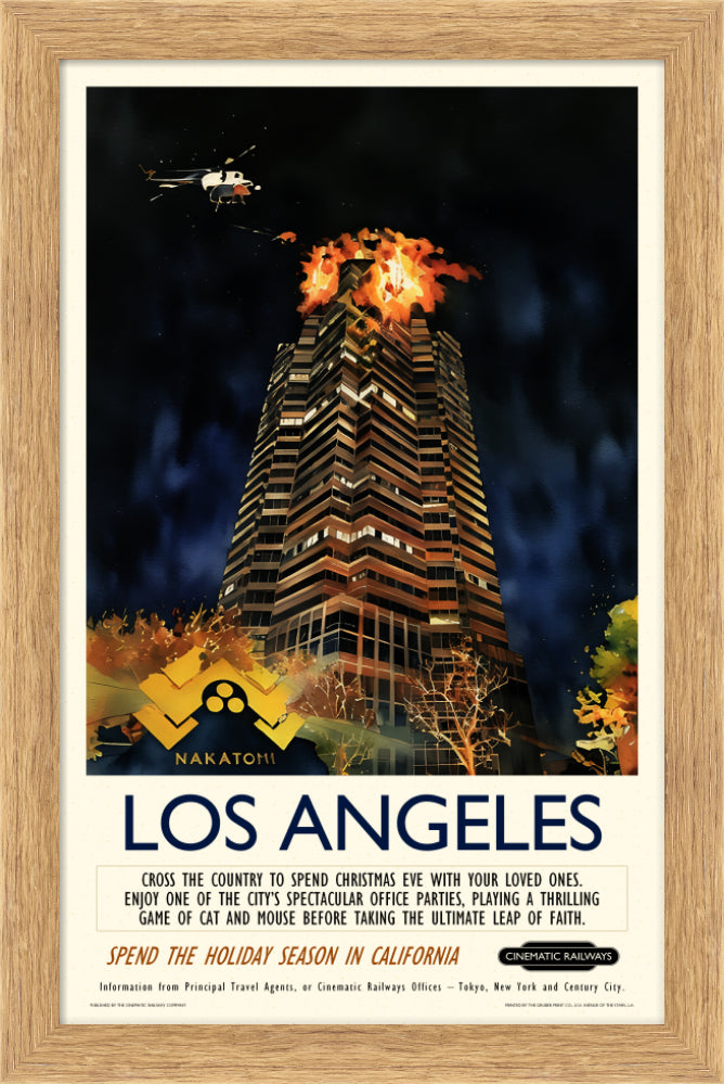 Los Angeles - a vintage travel poster inspired by your favourite film / movie - Cinematic Railways