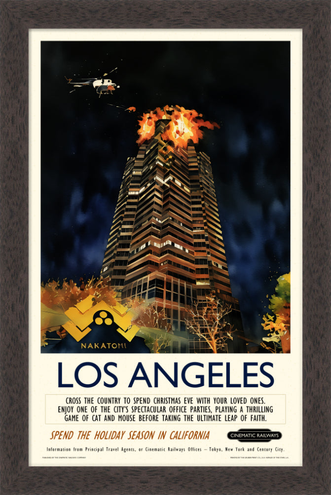 Los Angeles - a vintage travel poster inspired by your favourite film / movie - Cinematic Railways